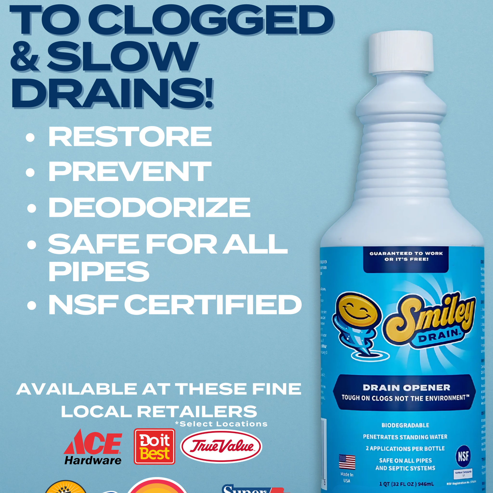 Smiley Drain's Drain Opener & Maintainer | Ultra Concentrated | Super